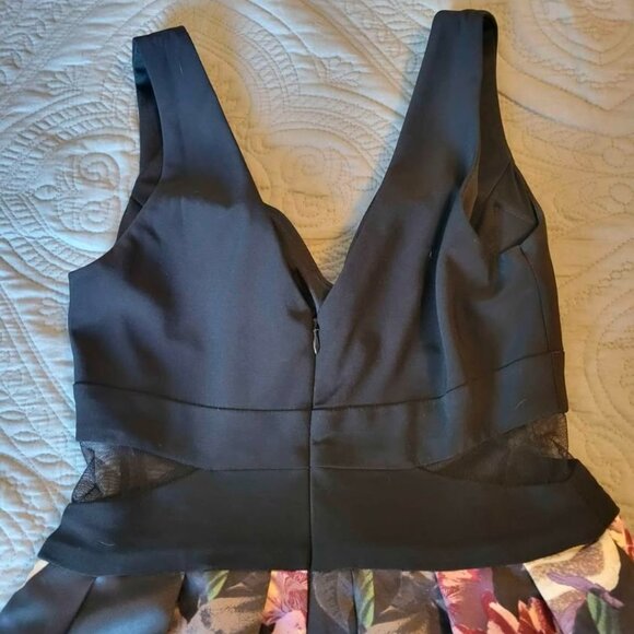 GABBY SKYE Cocktail Dress, Black & Floral V-neck cutout sides w/ pockets, 6 - Picture 3 of 6